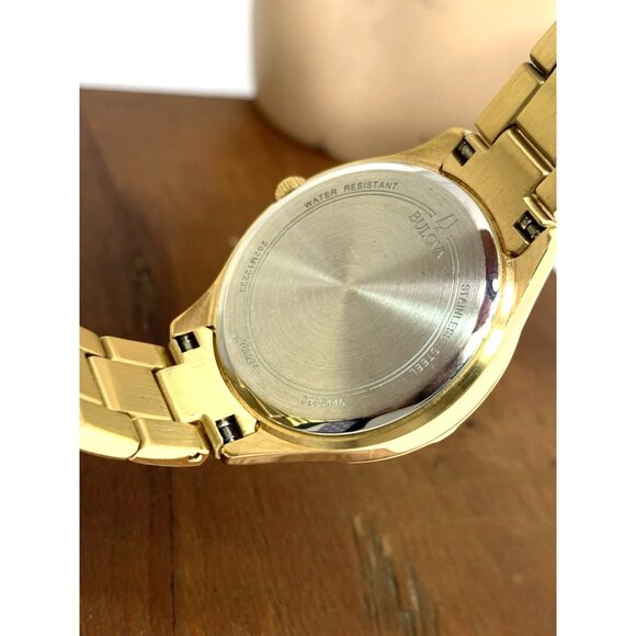 Bulova Women's Watch 98L274 Quartz Mother of Pearl White Dial Gold Gemmed 32mm - Picture 6 of 14